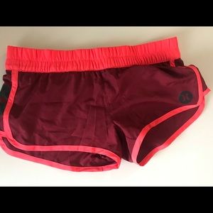 Hurley Black and Burgundy running shorts